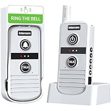 Wireless Doorbell,Two Way Wireless Intercom System,4900 feet Range and 16 channels, 4 Volume Levels,21 Ringtones,Battery Powered Intercoms Doorbells for Home Office Classroom