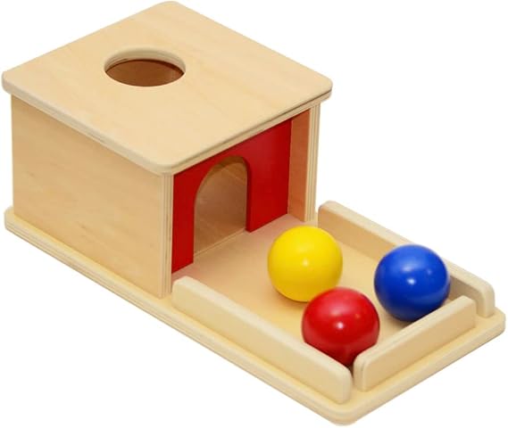 Elite Montessori Object Permanence Box with Tray Three Color Balls