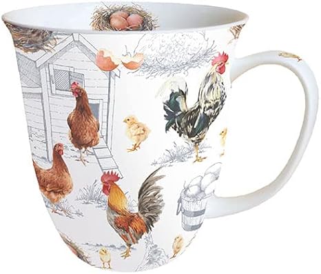 Ambiente Tea / Coffee Mug Approx. 0.4 L Chicken Rooster Chicken Farm