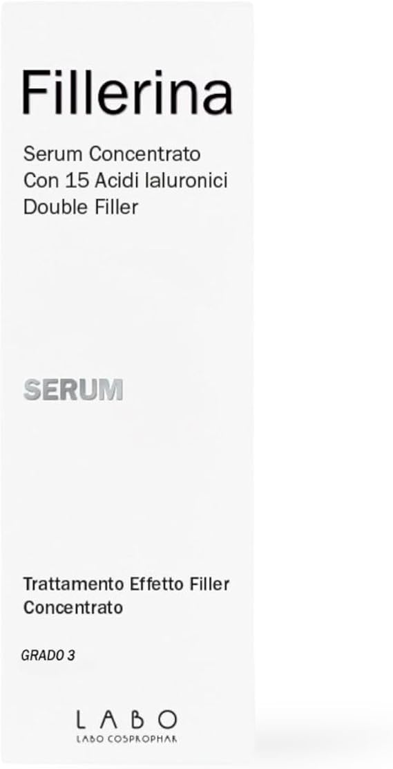 Fillerina 15HA Concentrated Anti-Aging Serum Filler Effect for Deep Wrinkles Intensive Facial Treatment Plumping and Hydrating Effect Grade 3 30 ml