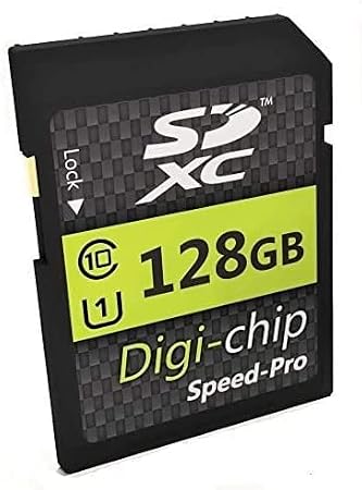 Digi Chip 128GB SDXC Class 10 Memory Card For Canon EOS 250D, Canon EOS 5D Mark IV, Canon EOS 6D Mark II, Canon EOS 850D