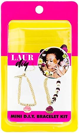 LaurDIY Pink Gold Druzy Chain Bracelet MINI DIY KIT, Multicolor