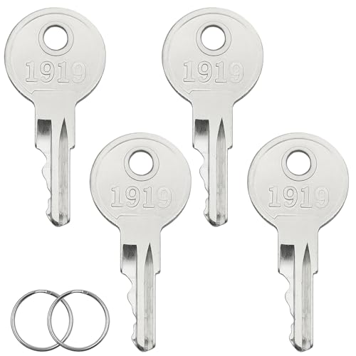 4 Pack Golf Cart Ignition Keys, Golf Cart Replacement Keys Compatible with EZGO Gas and Electric 1982-up, Replace OEM 17063G1 17063-G1, with 2 Key Rings