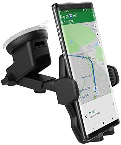ENCASED Car Phone Holder for All Motorola and LG Smartphone Models, Ultra Grip Windshield  Dash Vehicle Cellphone Mount Black