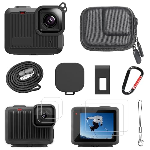 Accessories Kit for GoPro Hero 4K Accessories Including Silicone Protective Cases Storage case Tempered Glass Protective Films Lens caps lanyards and Battery Side Covers for GoPro Hero