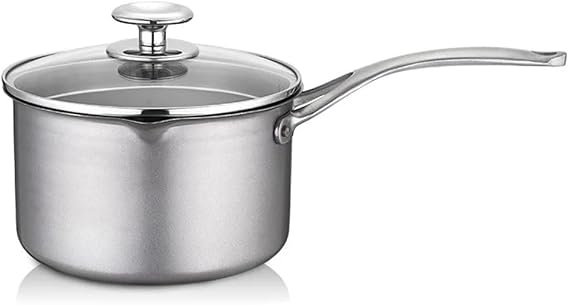 Titanium Pot, 18CM Pure Titanium Pot Milk Pot with Glass Lid Portable Noodle Pot Camping Cooking Wok Kitchen Cookware