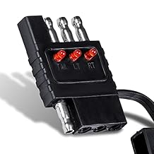 True Mods 4-Way Flat Trailer Wiring Tester [Nickel-Plated Copper Terminals] [Male & Female] [Continuity Test] 4-Pin Trailer Light Wire Circuit Tester
