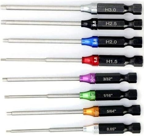 Powerhobby Standard + Metric RC Hex Driver 1/4" Power Tool Tip Set Combo
