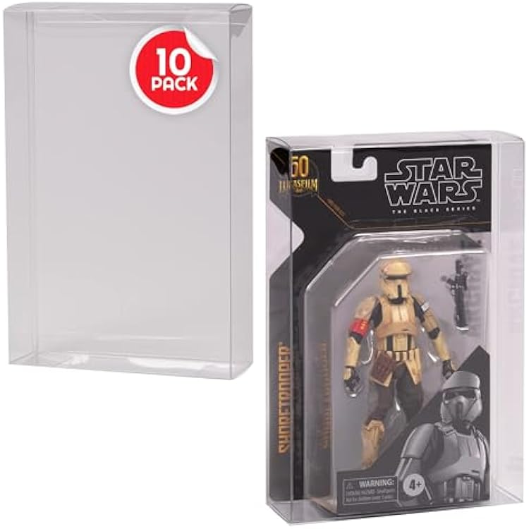 EVORETRO Action Figure Display Case Protector Compatible for Star Wars Black Series 6 Inch Figures Box Archive 50th Carded - 0.40MM Thick PET Clear Case for Starwars Black Series Figures 10 Pack