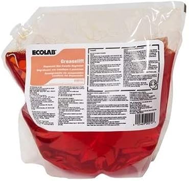 Ecolab 6100155 GREASELIFT Dispensed Non-Caustic Degreaser 2 Liter Bladder/Bag - One (1) Unit Per Order