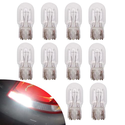 ijuicy 10 PCS Brake Light Bulbs, T20 7443 Tail Light Bulb Reverse Light Bulb, Long Life Miniature Led Bulb, DRL Indicator Light Micro Bulb Parts, Universal Car Lighting Accessory White