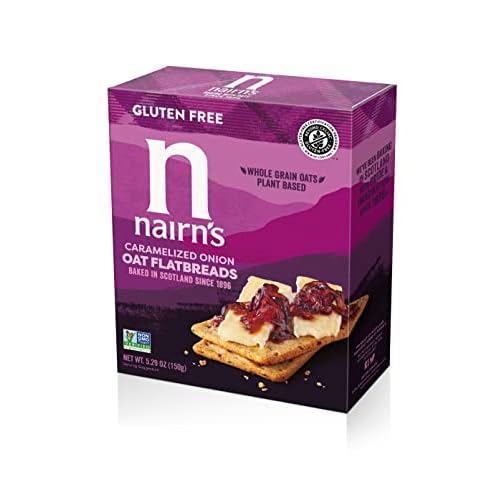 Nairns Gluten Free Flatbread Crackers, Caramelized Onion, 5.9oz Pack of 6