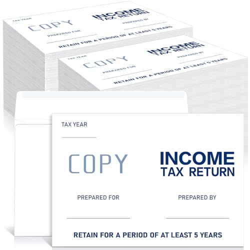 100 Pcs 9 x 6.3 Inch Income Tax Return Envelopes - Security Booklet Envelopes for Tax Preparers, Office, Business, Catalog, Legal Document, Mailing, White
