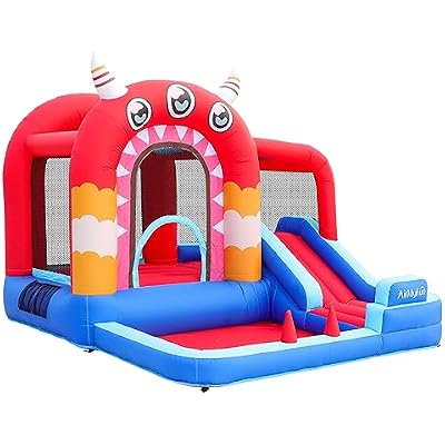 AirMyFun Inflatable Bounce House,Bouncy Castle with Air Blower,Play House with Ball Pit,Inflatable Kids Slide,Jumping Castle with Carry Bag