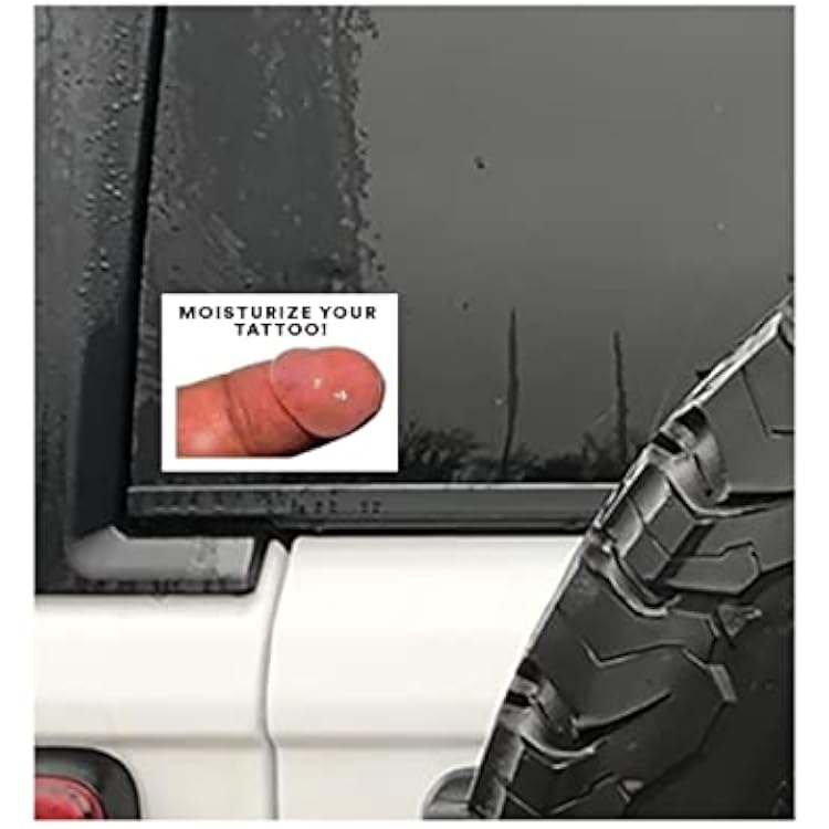 MOISTURIZE Your Tattoo Printed Decal 2 Sticker Pack Funny CAR Truck Window Bumper Sticker Sticker Slap Qty: 2