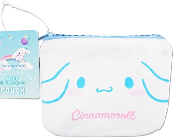 FRIEND Cinnamoroll Accessories Cosmetic Pouch Fluffy Zipper Case Bag 4.7 in (W) 3.5 in (H) 0.5 in (D)
