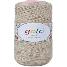 golo Wool Cone Yarn for Weaving 8.8oz 400yd 100% Wool Yarn for Hand Knitting 404-Khaki