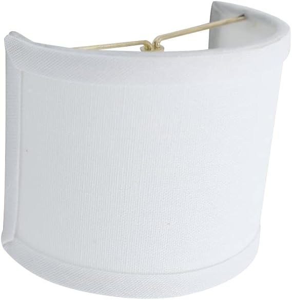Upgradelights 4.5 Inch Half Barrel Wall Sconce Shield Lamp Shade (White Linen)