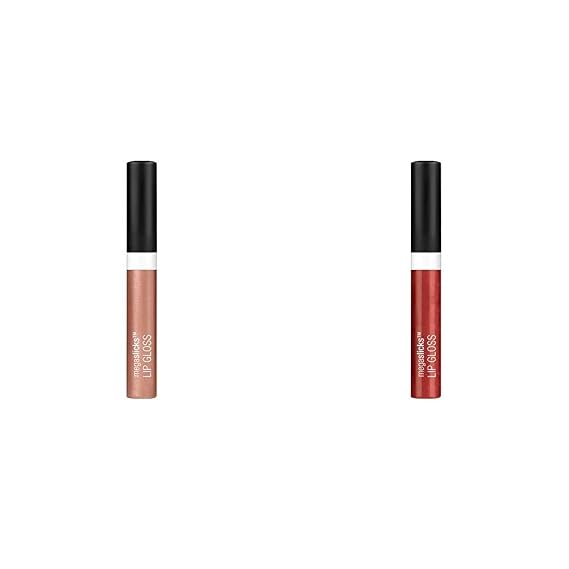 wet n wild Megaslicks Lip Gloss, Rose Gold, 0.19 Ounce with Megaslicks Lip Gloss, Red Sensation, 0.19 Ounce