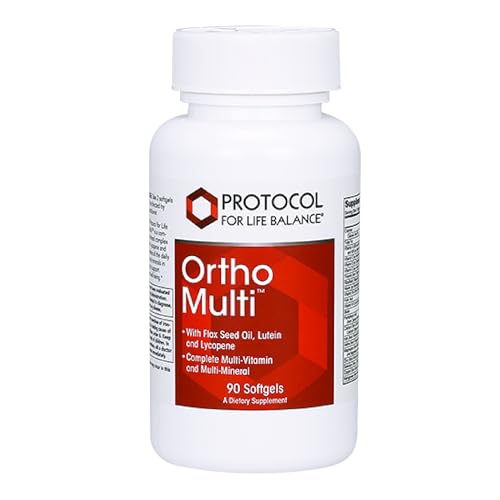 PROTOCOL FOR LIFE BALANCE Ortho Multi - Complete Vitamins & Minerals Complex - Multivitamin with Lutein, Lycopene & Flax Seed Oil - Egg Free & Keto Friendly - 90 Softgels