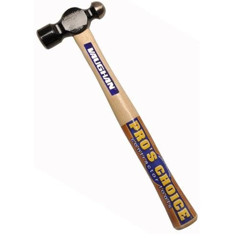 Vaughan 153-30 TC308 Hickory Handle Ball Pein Hammer, 8-Ounce Head