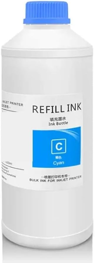 1000ML DTG Ink for Textile and Garment Printing Compatible with DX5 DX6 DX7 TX800 5113 4720 I3200 Printheads for L800 1390 R1900 R2000 F2000 F2100Cyan