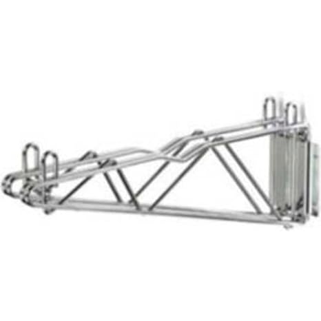 Nexel 24" Fixed Wall Mount Double Wire Shelf Bracket, Silver Epoxy Finish