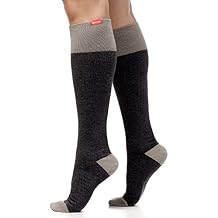 VIM&VIGR Heathered Collection Navy Cotton 30-40 mmHg Compression Socks