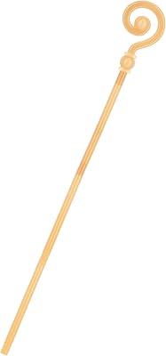 Smiffys Extendable Crozier Staff, Gold 4 Pieces, 118cm46in, Christmas Fancy Dress Accessory, Xmas Dress Up Accessories