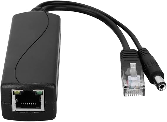 Active PoE Splitter 802.3af/at Standard Compliant 100Mbps Gigabit Power Over Ethernet Splitter Adapter for Security IP Camera CCTV Surveillance Device (12V 1A DC(100M))