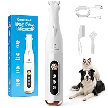 Dog Paw Trimmer for Precision Shaver, Cordless Small Pet Paw Grooming Trimmer, Low Noise for Trimming Dog's Hair Around Paws, Eyes, Ears, Face, Butt(White)