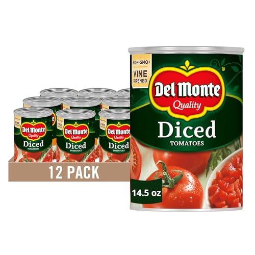 Del Monte Canned Diced Tomatoes with Natural Sea Salt, 14.5 Ounce Pack of 12