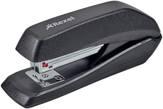Rexel Ecodesk Compact Stapler, 20 Sheets, Made with 50% Recycled Plastic, Eco Friendly, 2100029, Black