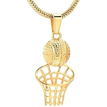 Personalized Basketball Hoop Stainless Steel Cremation Urn Necklace Ashes Holder Memorial Jewelry For Teen/Men