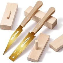 GARTOL Japanese Pull Saw Set with Gold Blade, 2-Piece Hand Saw for Woodworking 6 Inch Flush Cut Flexible Blade & Double-Edged Ryoba, SK5 Steel Precision Cutting Tool for DIY, Carpentry & Trim