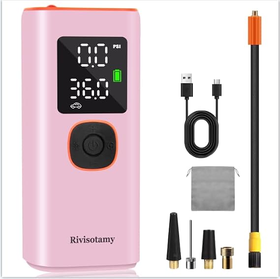 Tire Inflator Portable Air Compressor (Pink)