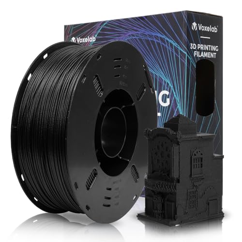 VOXELAB Carbon Fiber ASA Filament 1.75mm,UVRainHeat Resistant Tough 3D Printer Filament, ASA CF Great for Printing Outdoor Functional Mechanical Parts, 1kg Spool 2.2lbs, Carbon Fiber Black