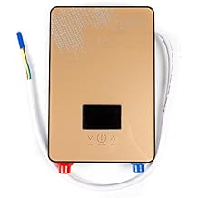 Electric Tankless Water Heater 4500w,110v - Whole House Instant Water Heater With Shower Head&Shower Bracket,Adjustable Temperature/ Ipx4 /Thermostat Function,For Home Bathroom. (Gold)
