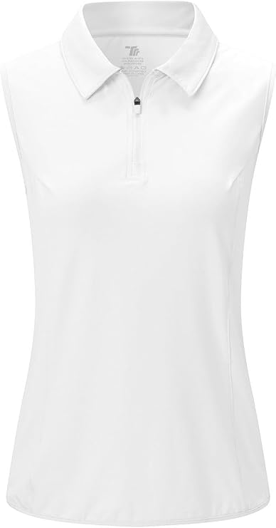 YSENTO Women's Sleeveless Golf Shirts Tops Clothes Collared 1/4 Zip Quick Dry Tennis Polo Shirts Apparel