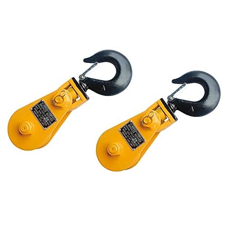 2 Pack 3" Snatch Block with Swivel Hook Capacity 2 Ton / 4400 LBS