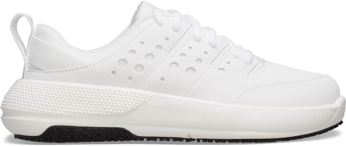 Crocs Women's On Pomegranate Work Sneaker, White/White, 7.5 M US