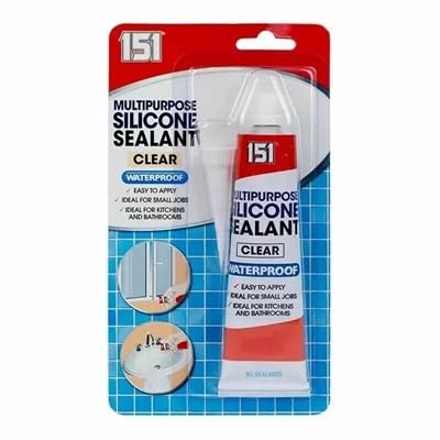 Multipurpose Clear Silicone Sealant 70g, Waterproof Sealant for Bathrooms, Kitchens, Windows and General Repairs