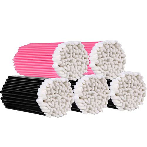 KINGMAS 500Pcs Disposable Lip Wands Applicators, Lint Free Lip Brushes Lipstick Gloss Wands Makeup Applicator Brush