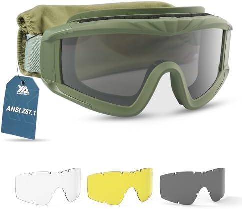 xaegistac Airsoft Goggles Tactical Safety Goggles Anti Fog Glasses Hunting Cycling