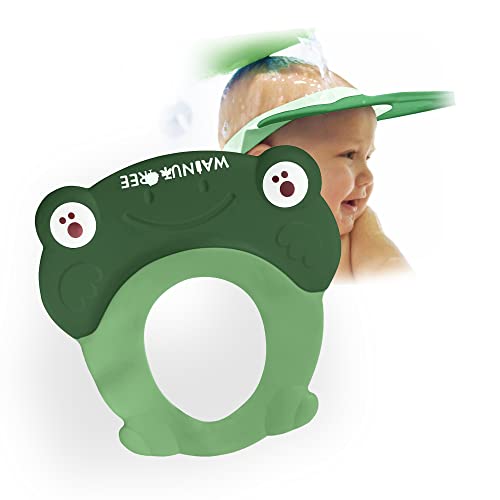 Bath Visor for Toddlers| Shower Hat Head Water Rinsing Guard Shield Protection| No Leak Soft Cap [1 Year Old Recommended] Tree Green