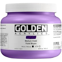 GOLDEN Heavy Body Acrylics, Medium Violet, 32 fl. oz. Jar, Professional Acrylic Paint, Opaque