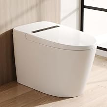 Deer Valley Smart Toilet, One Piece Toilet for Bathrooms with Heated Seat, Electric Tankless Toilet with Auto Flush, Nightlight, 1.28GPF Auto Flush, Foot Kick Operation