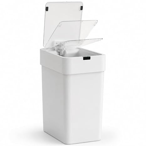 Otomatik Hareket Sensörlü Çöp Kovası, Banyo Çöp Kovası, Çocuk Odası Çöp Sepeti, Çöp Kutusu, (2 adet 1.5 V AA pil, piller pakete dahil değildir) 9 Litre - 15x22x32 cm