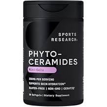 Sports Research Phytoceramides 350mg per softgel - Plant Derived Ceramides for Healthy Skin and Hydration - Non GMO with No Fillers or Synthetic Vitamins - 30 Liquid softgels