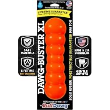 Ruff Dawg Indestructible Dawg-Buster XL - 1pc Color Varies Heavy-Duty Solid Rubber Dog Chew Stick for Dogs Under 40 lbs Floats & Bounces Made in USA